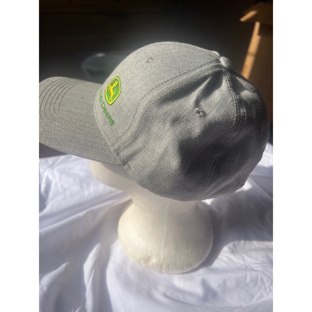 John Deere Baseball Cap Grey Embroidered Logo‎ Adjustable Outdoor Hat - Picture 2 of 4